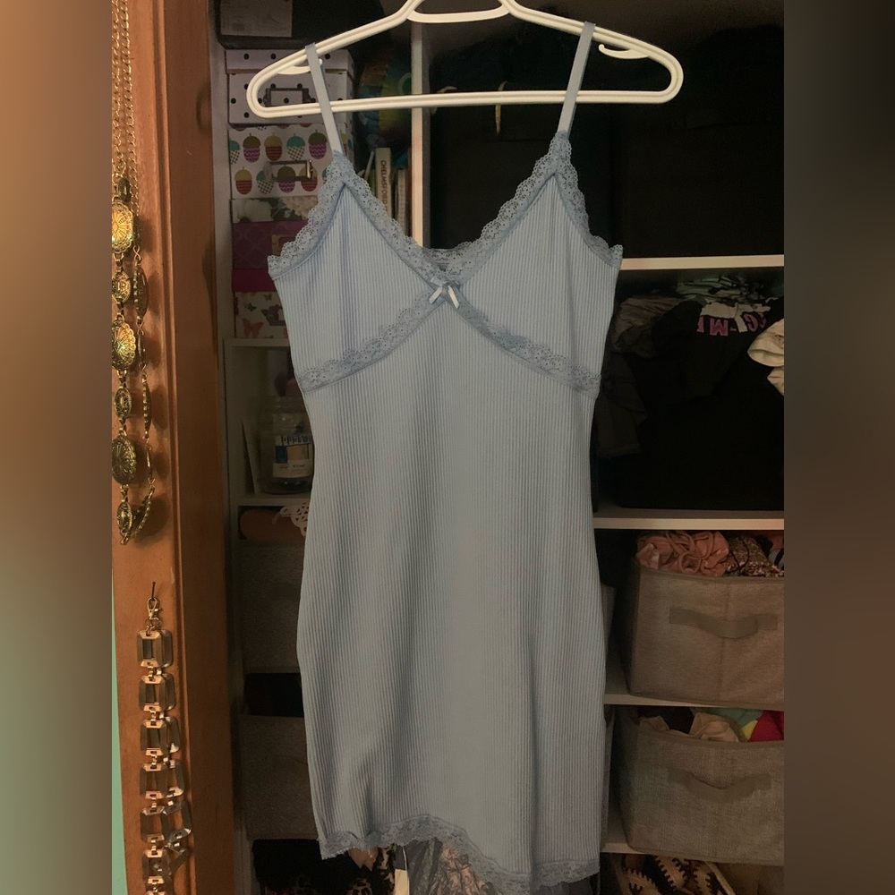 H&M lace trim mini dress